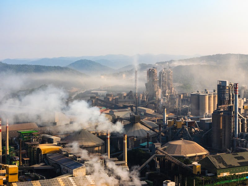 Aerial View The biggest brown coal power plant of the world.