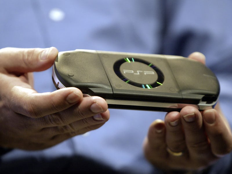Kaz Hirai, president and CEO of Sony Computer Entertainment America, presents the Play Station Porta...