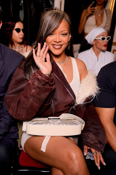 Rihanna pinstripe matching set