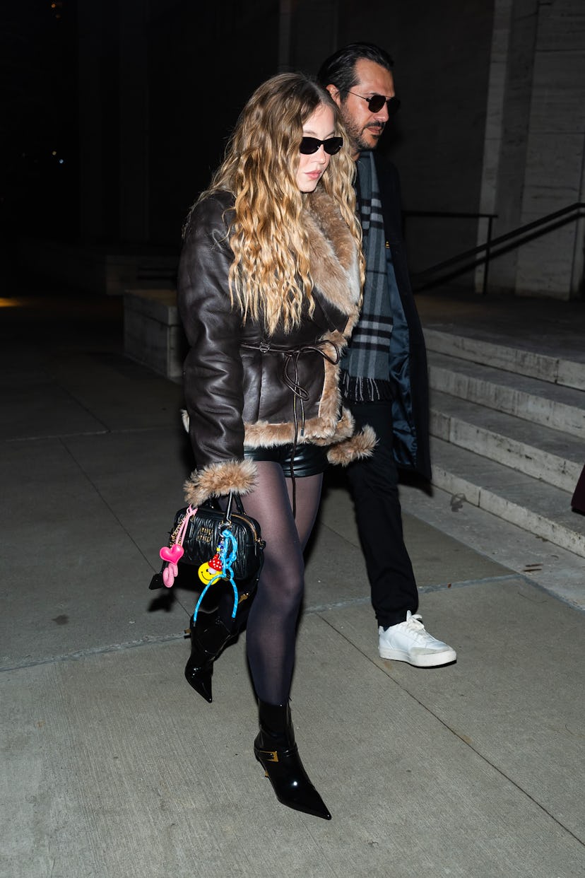 Sydney Sweeney wore see-through lingerie as a top.