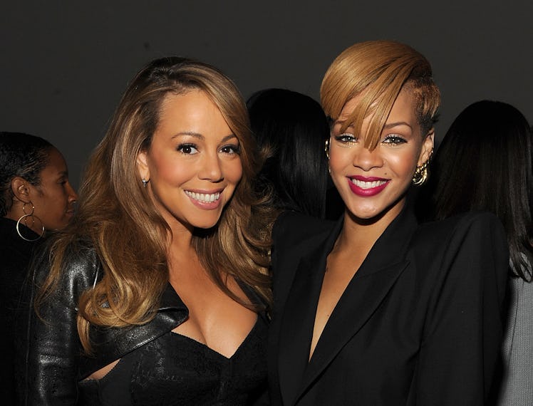 NEW YORK - 08 DÉCEMBRE : *Couverture exclusive* Mariah Carey et Rihanna assistent au lancement de VEVO, l...