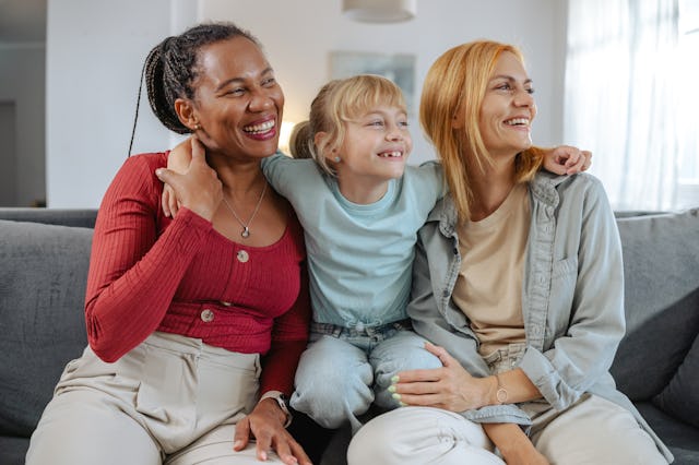 Two moms and their daughter. Parents not in a romantic relationship raise psychologically healthy ki...