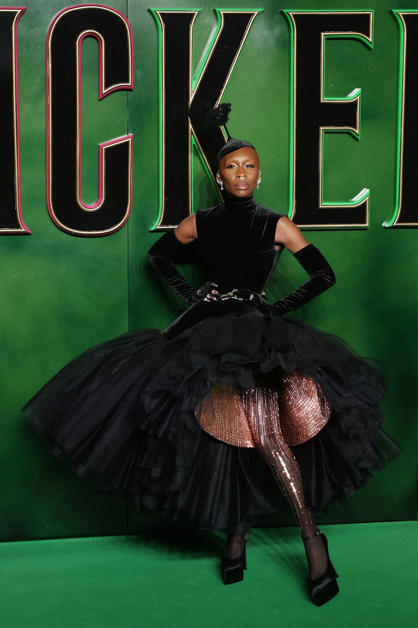 Cynthia Erivo, who plays Elphaba in Wicked, attends the film’s European premiere.