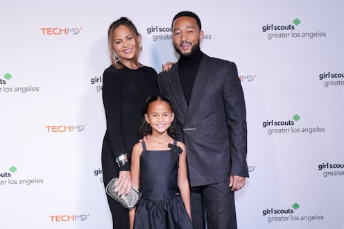 LOS ANGELES, CALIFORNIA - NOVEMBER 09: (L-R) Chrissy Teigen, Luna Stephens, and John Legend attend a...