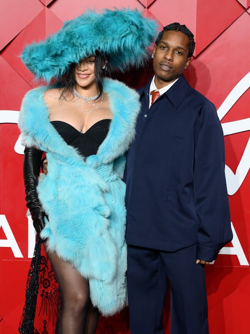 LONDON, ENGLAND - DECEMBER 02: Rihanna and A$AP Rocky attend The Fashion Awards 2024, presented by P...