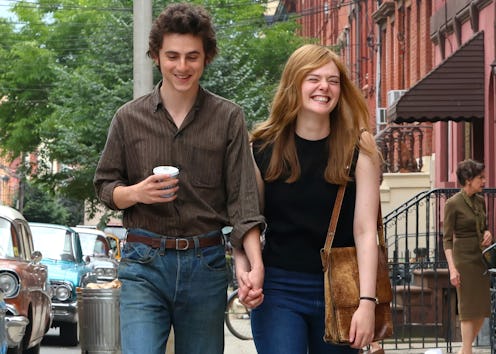 HOBOKEN, NJ - JUNE 11: Timothee Chalamet and Elle Fanning are seen on the movie set of the 'A Comple...