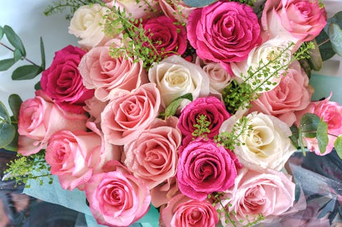 Close-Up of Rose Bouquet in Flower Market at Nuremberg City, Germany, Europe