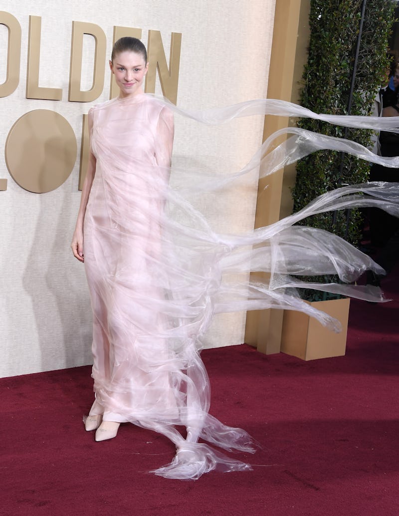 BEVERLY HILLS, CALIFORNIA - JANUARY 07: Hunter Schafer arrives at the 81st Annual Golden Globe Award...