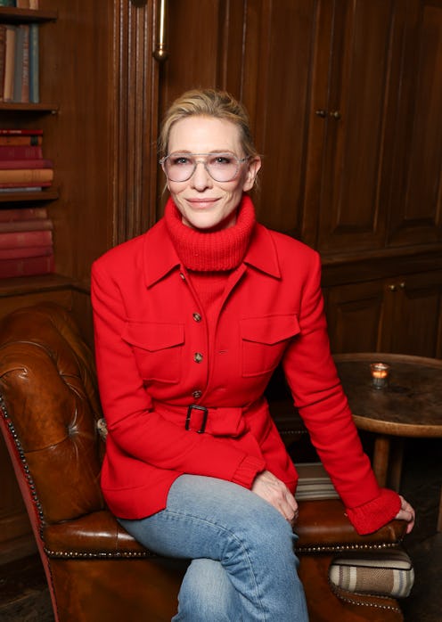 Cate Blanchett oversized herringbone suit Stella McCartney