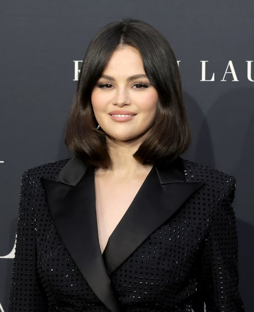 Selena Gomez fur embellished trench coat