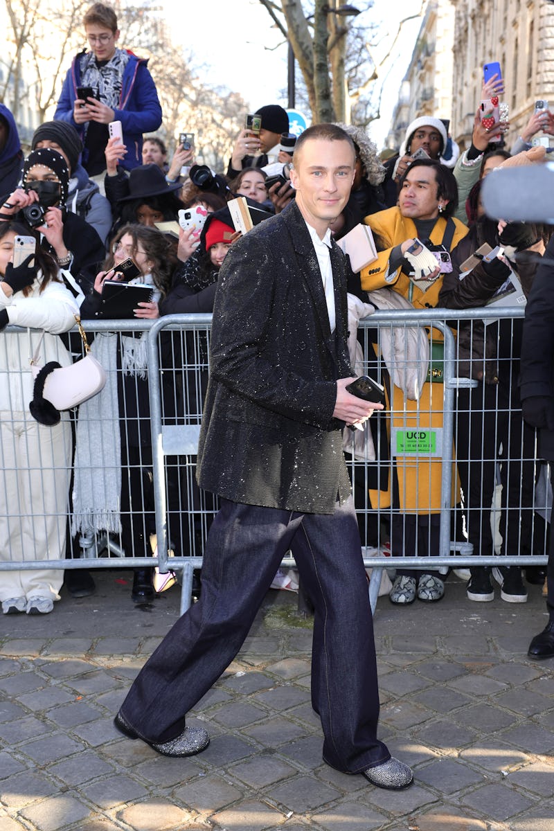 PARIS, FRANCE - JANUARY 20: Drew Starkey  attends the Loewe Menswear Fall/Winter 2024-2025 show as p...