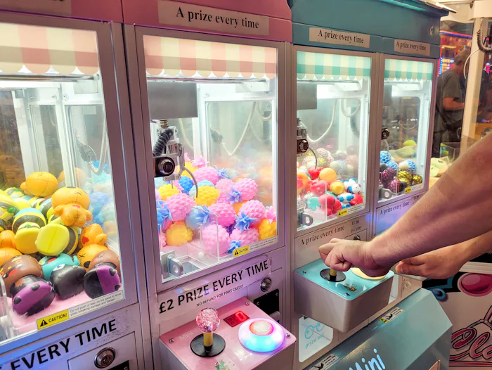 A 3-year-old got stuck in a claw machine.