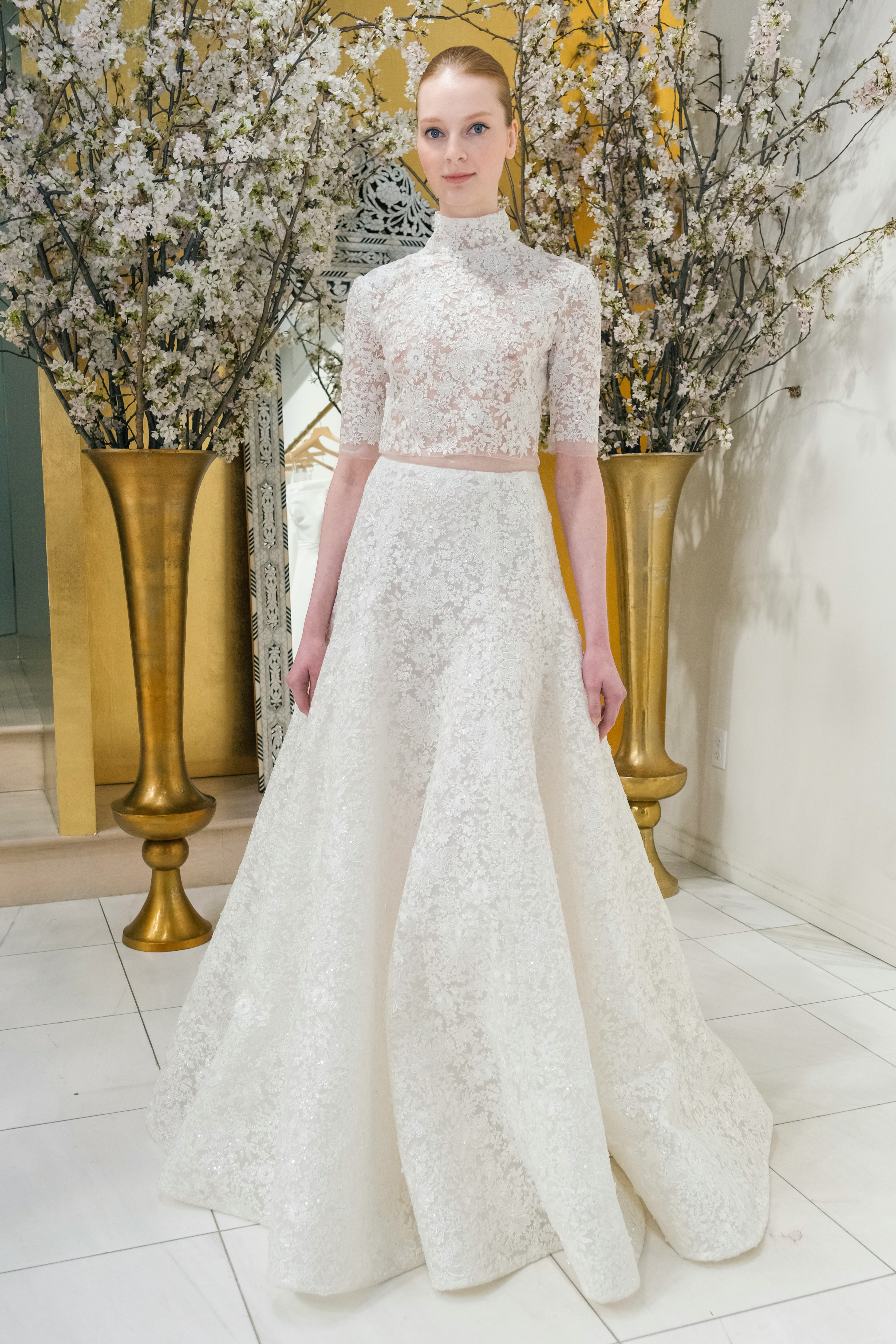 Model at Reem Acra 2024 Bridal Collection Presentation at the Reem Acra Showroom on April 13, 2023 i&hellip;