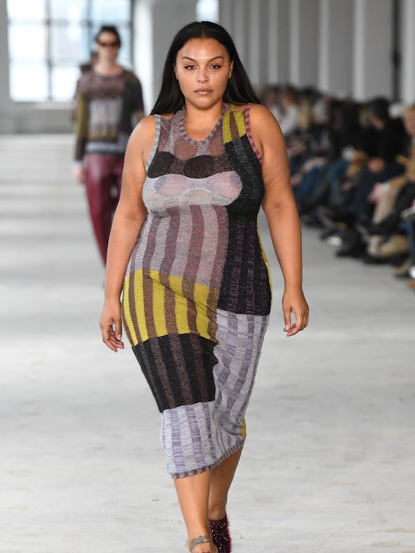 A model walks the runway at the Eckhaus Latta show during New York Fashion Week on February 10, 202…