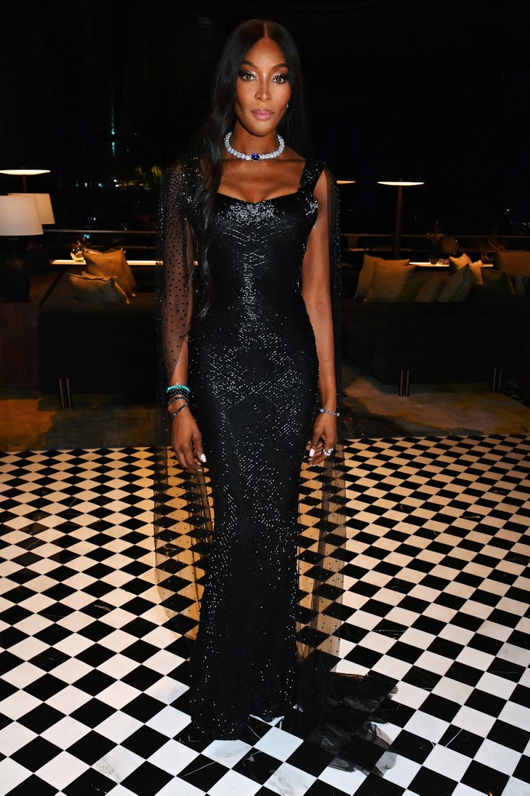 Naomi Campbell attends the One&Only One Za'abeel Grand Opening in the Martini Bar on February 10, 20...