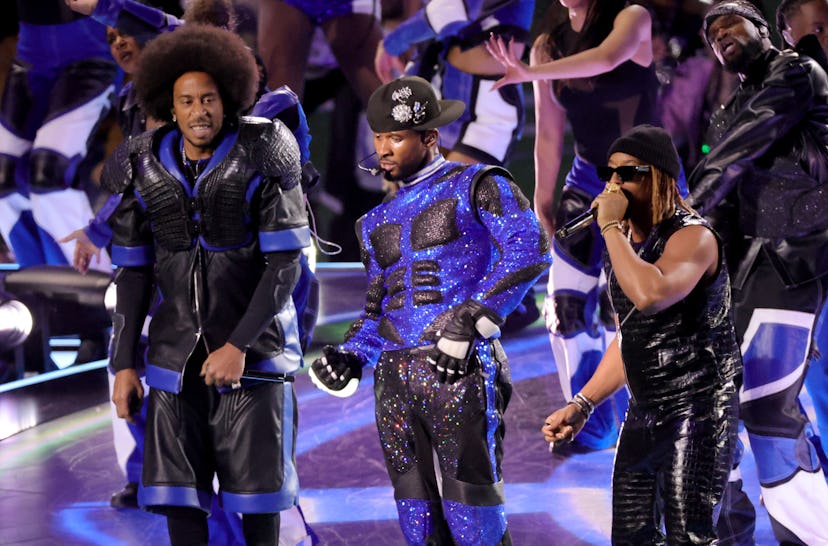 Usher ended the Halftime Show with celebrity guests Ludacris and Lil Jon.