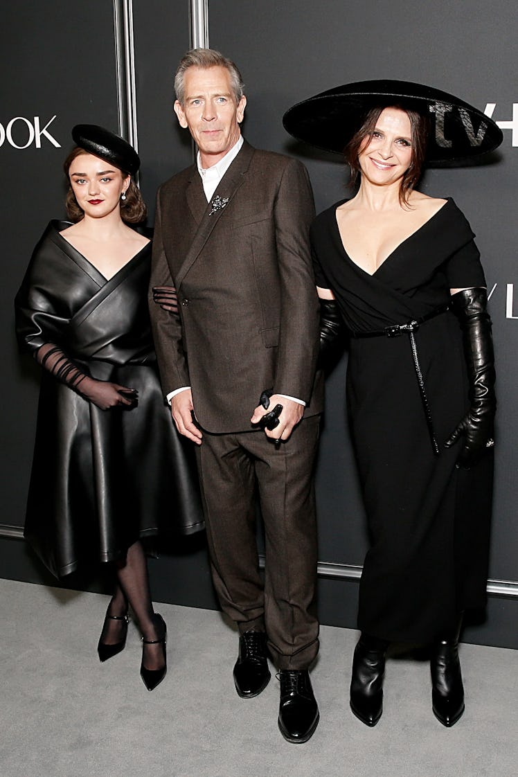 Maisie Williams, Ben Mendelsohn and Juliette Binoche attend Apple TV+'s "The New Look" world premier...