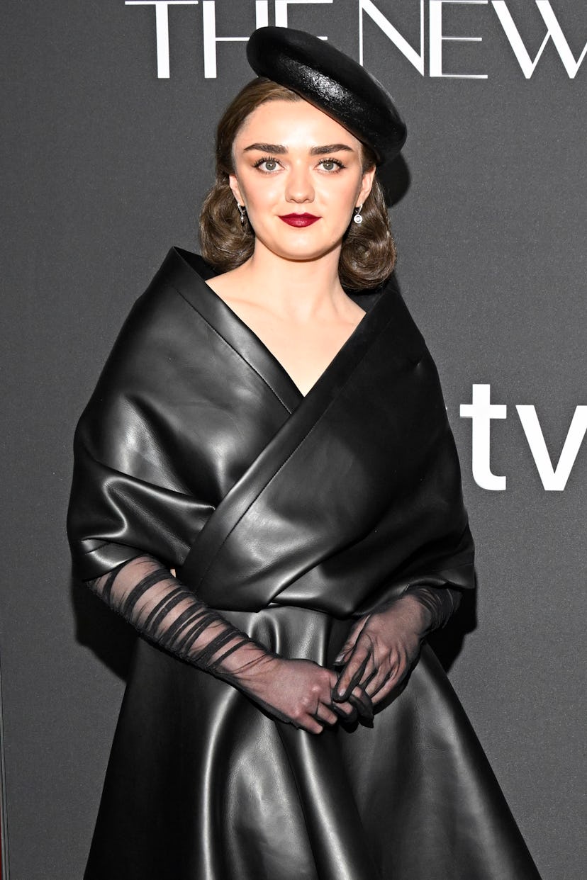 Maisie Williams attends the premiere of Apple TV+'s "The New Look" at Florence Gould Hall on Februar...