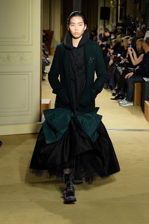 Model on the runway at Coach RTW Fall 2024 as part of New York Ready to Wear Fashion Week held at th...