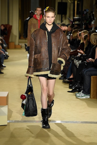 Model on the runway at Coach RTW Fall 2024 