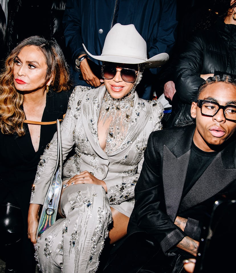 Tina Knowles and Beyoncé at Luar RTW Fall 2024 as part of New York Ready to Wear Fashion Week held o...