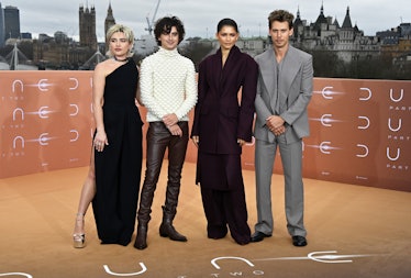 Florence Pugh, Timothee Chalamet, Zendaya and Austin Butler attend the London Photocall for "Dune: P...