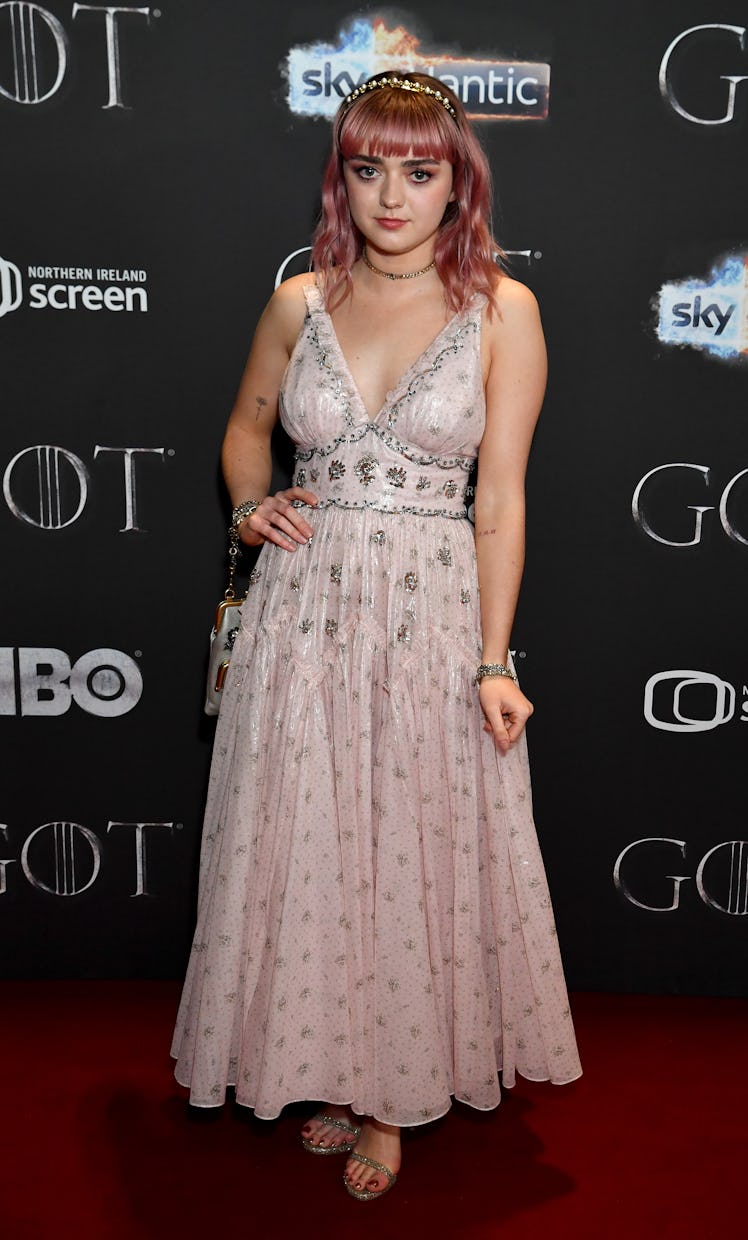 Maisie Williams arrives at the Game of Thrones Season Finale Premiere at the Waterfront Hall on Apri...