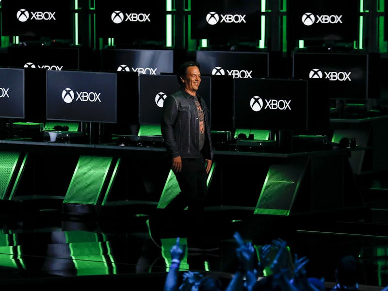 Phil Spencer, executive vice president of Gaming for Microsoft Corp., speaks during the company's Xb...