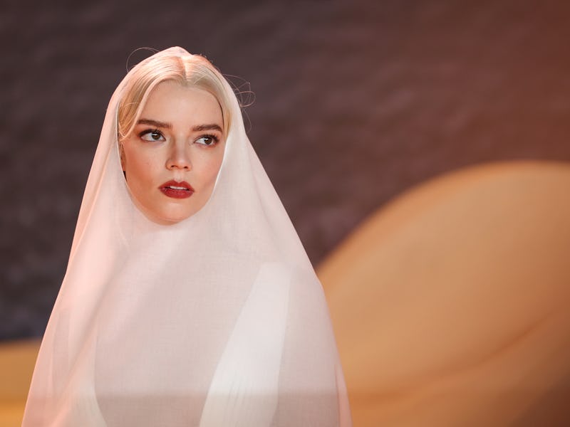 US British actress Anya Taylor-Joy poses on the red carpet upon arrival for the World premiere of th...