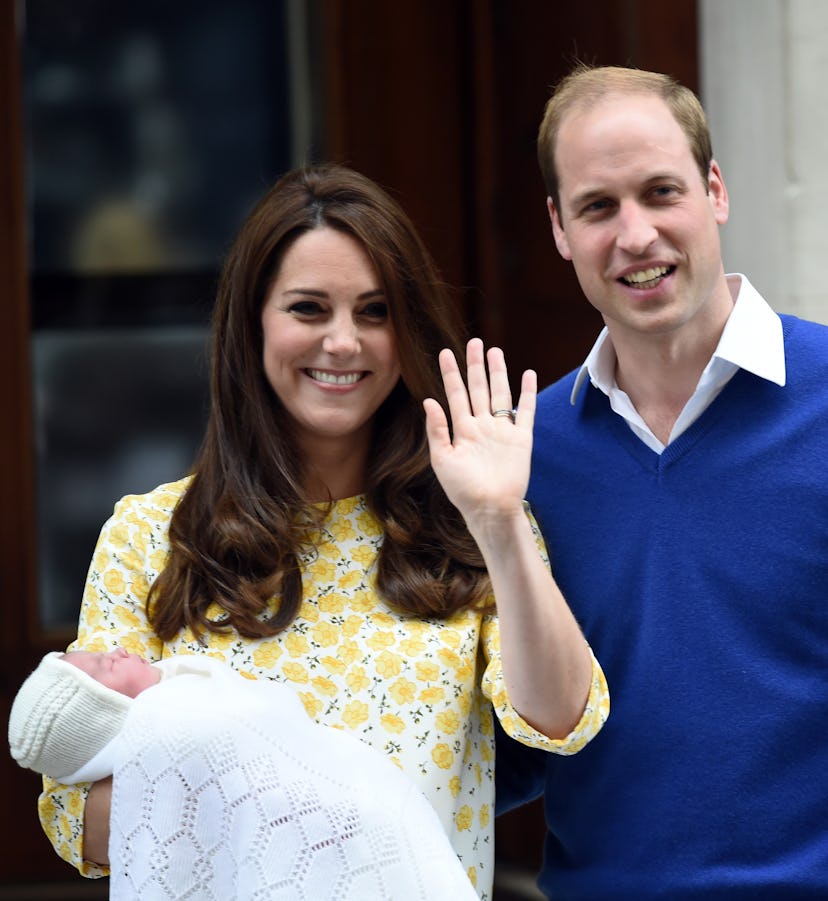 LONDON, ENGLAND - MAY 02:  Catherine Duchess of Cambridge, wearing a Jenny Packham dress, and Prince...