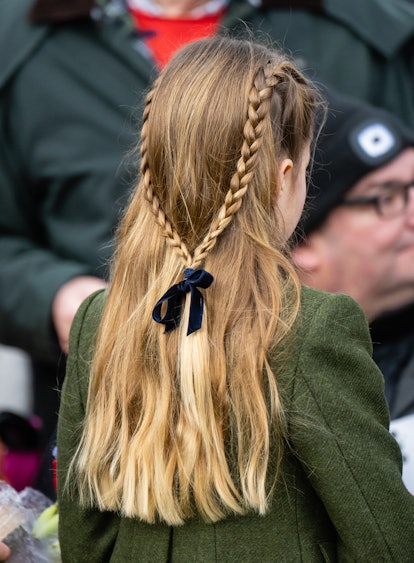 SANDRINGHAM, NORFOLK - DECEMBER 25: Princess Charlotte of Wales, hair detail, attends the Christmas ...