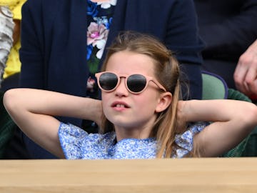 LONDON, ENGLAND - JULY 16: Princess Charlotte of Wales watches Carlos Alcaraz vs Novak Djokovic in t...