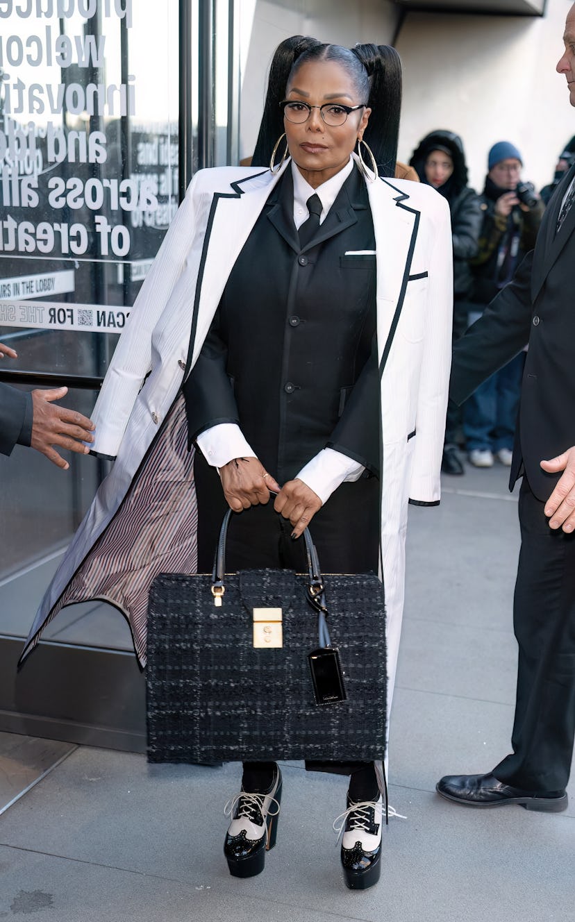 Janet Jackson & Queen Latifah Wore Coordinating Looks For The Thom Browne Show