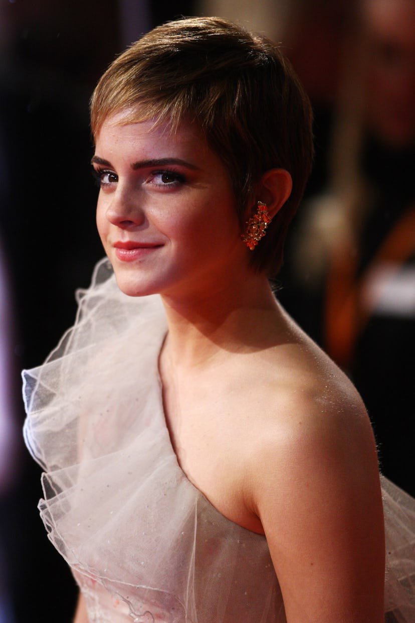Emma Watson pixie cut at BAFTA 2011