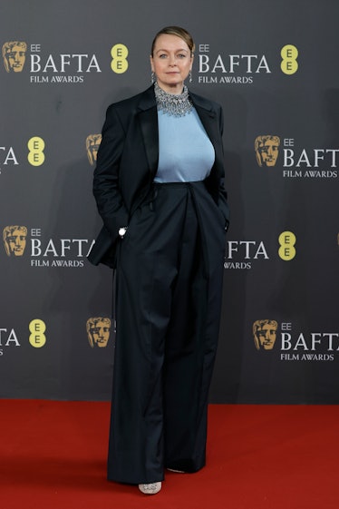 LONDON, ENGLAND - FEBRUARY 18: Samantha Morton attends the EE BAFTA Film Awards 2024 at The Royal Fe...