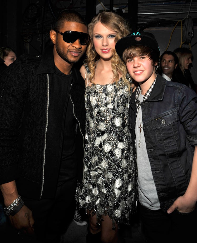Usher, Taylor Swift and Justin Bieber performed at Z100's Jingle Ball in 2009. 