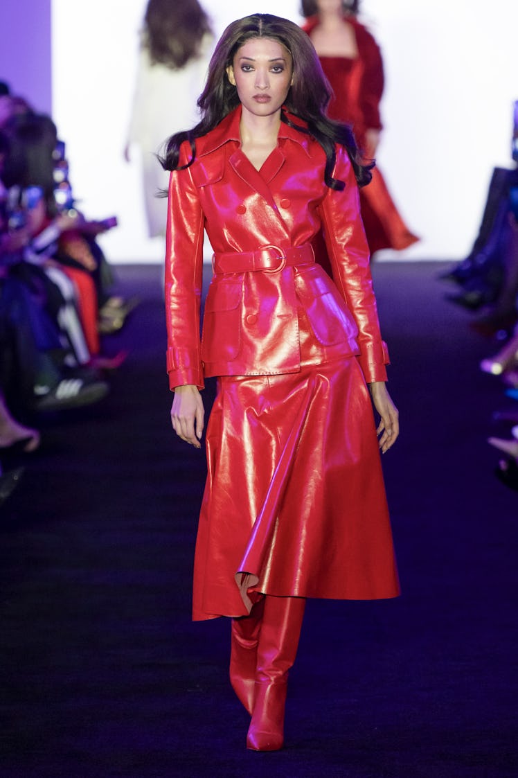 NEW YORK, USA - FEBRUARY 12: A model walks the runway during the Sergio Hudson Ready to Wear Fall/Wi...