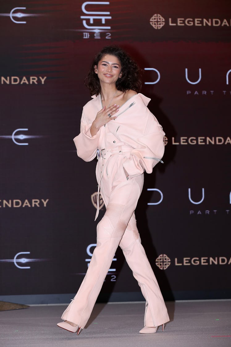 Actress Zendaya attends the "Dune: Part Two" press conference on February 21, 2024 in Seoul, South K...