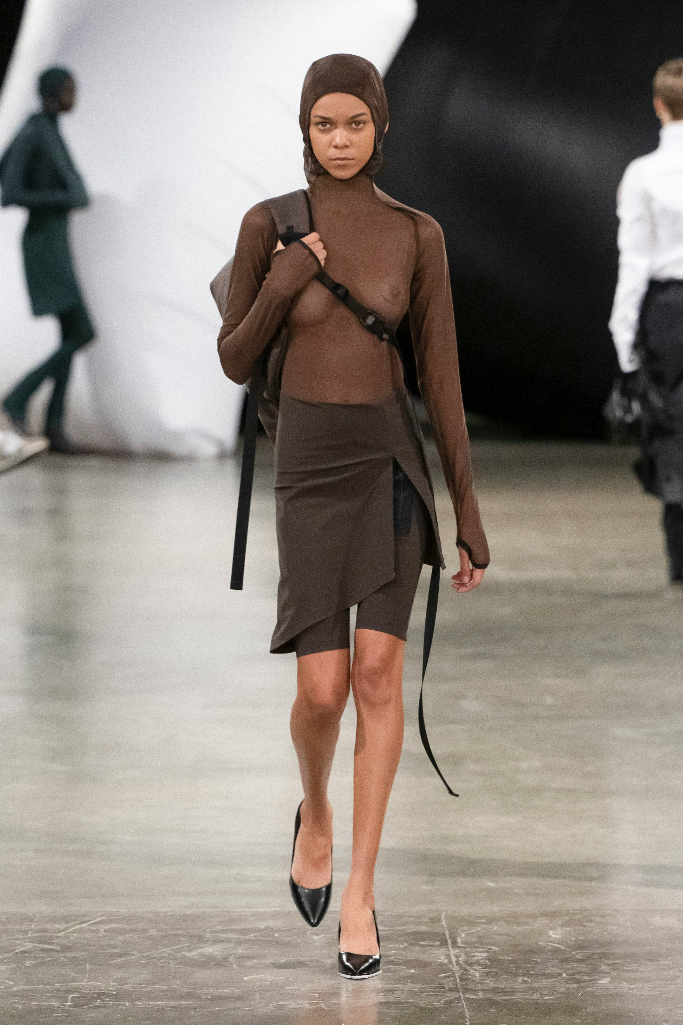 A model walks the runway during the Fashion East Ready to Wear Fall/Winter 2024-2025 fashion show.