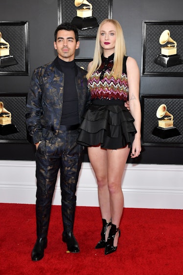 Joe Jonas and Sophie Turner attends the 62nd Annual GRAMMY Awards at Staples Center on January 26, 2...