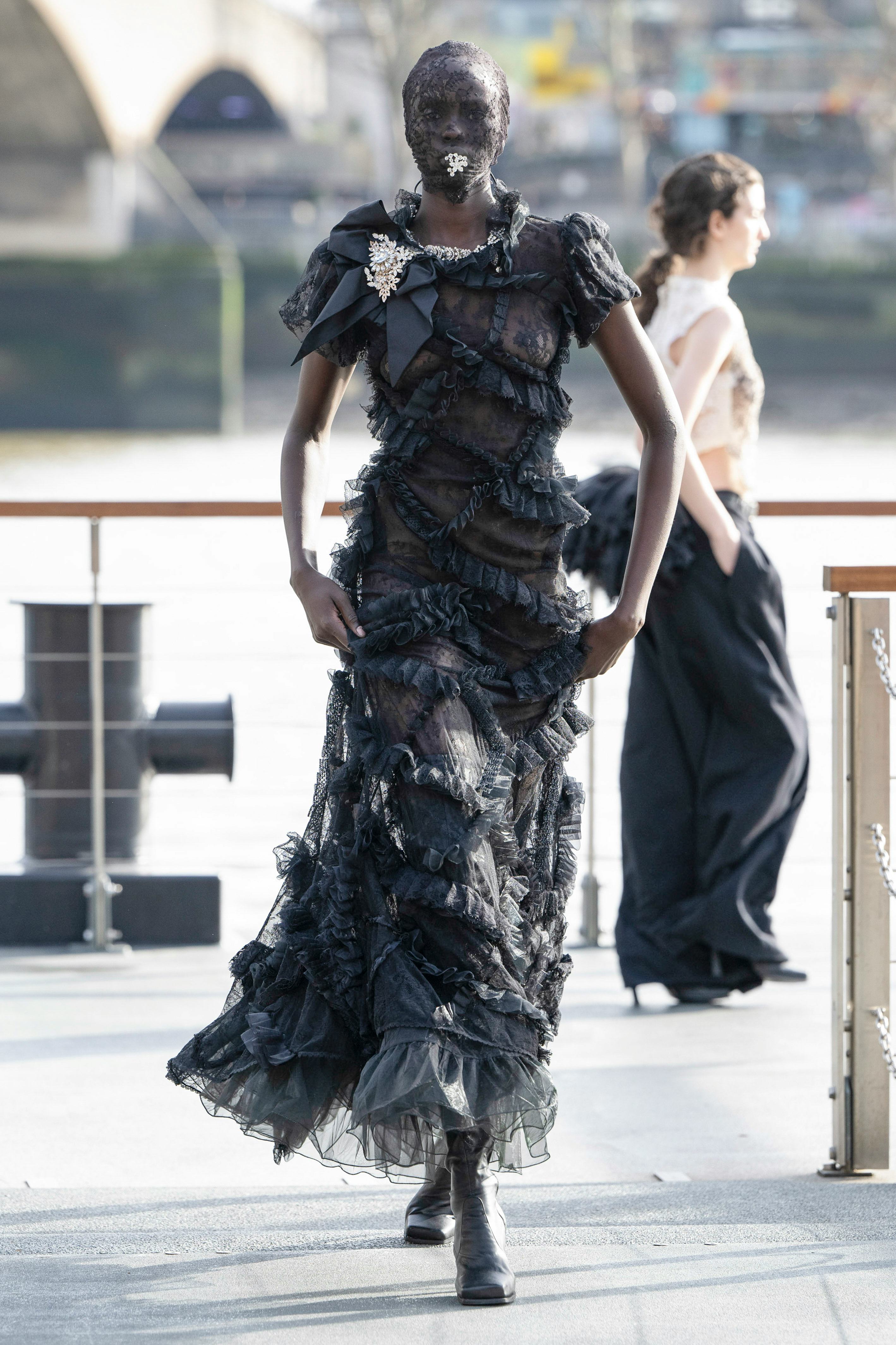 A model walks the runway during the Preen by Thornton Bregazzi Ready to Wear Fall/Winter 2024-2025.