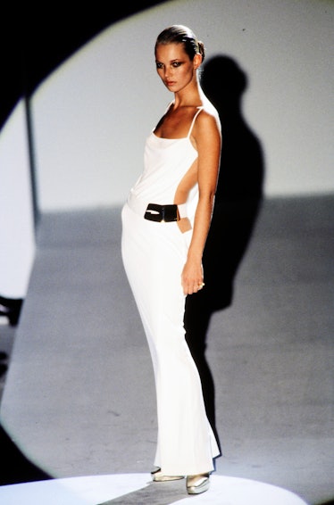 Model Kate Moss, Gucci Sonbahar 1996'da.