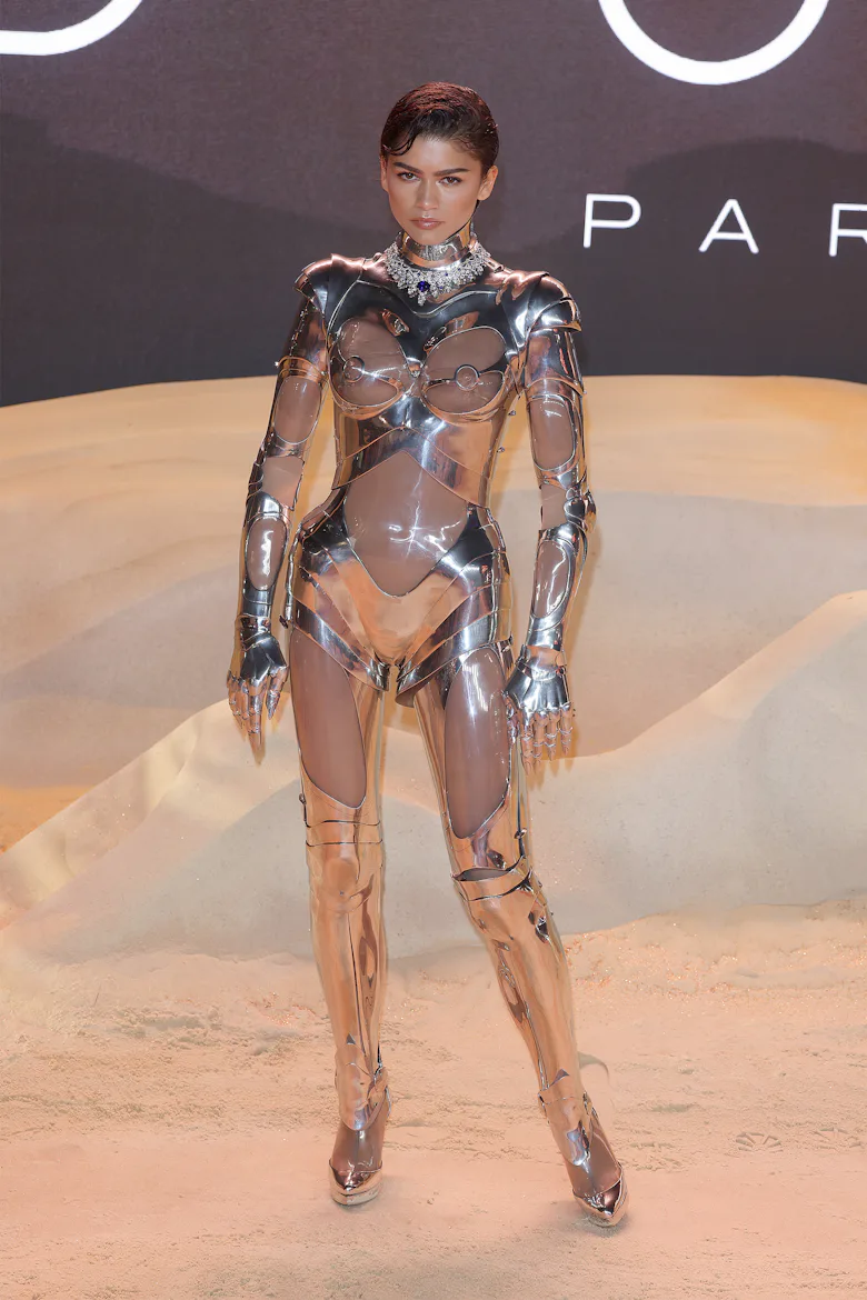 Zendaya attends the World Premiere of "Dune: Part Two" in Leicester Square on February 15, 2024 in L...