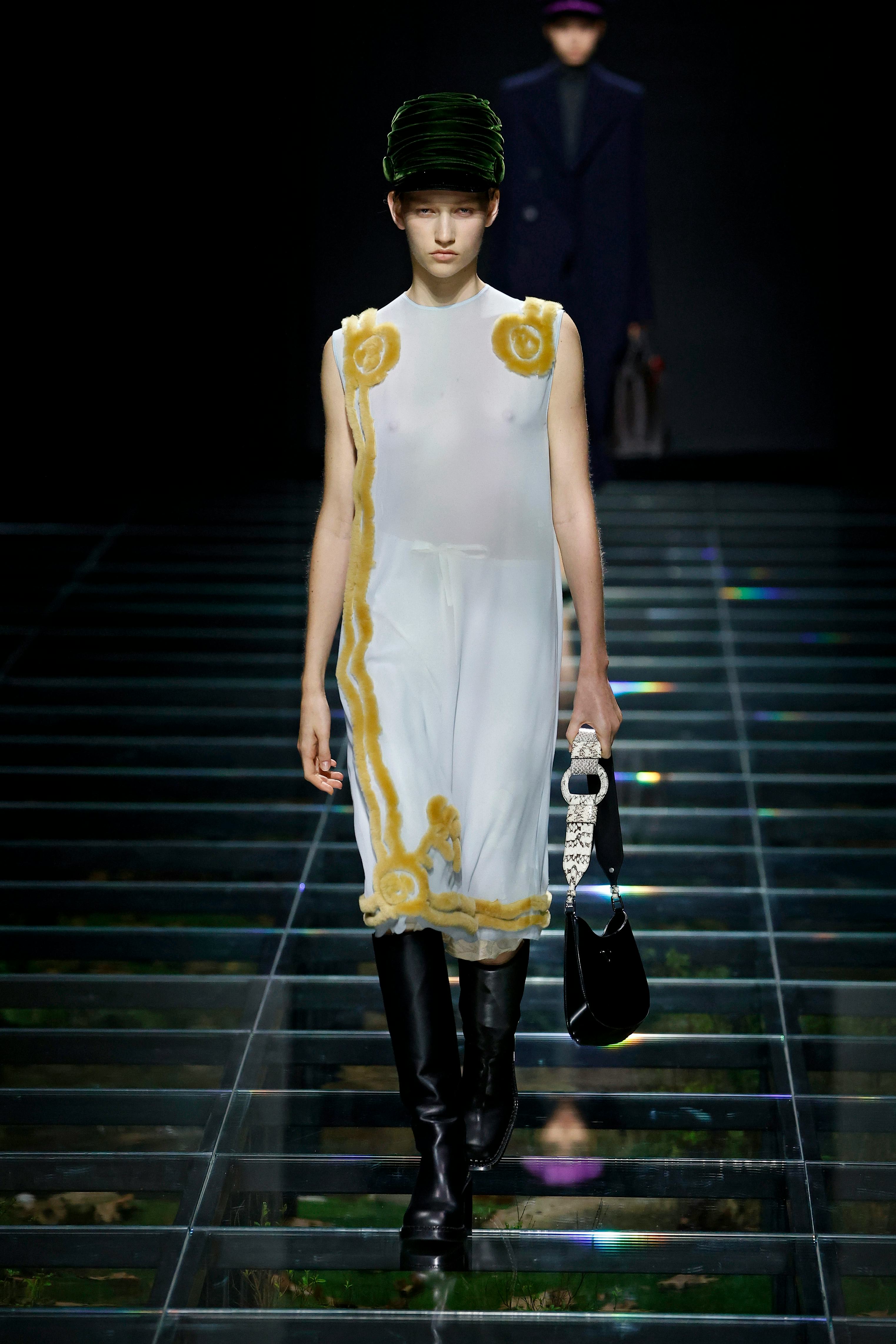A model walks the runway at the Prada fashion show during Milan Fashion Week Womenswear Fall/Winter &hellip;