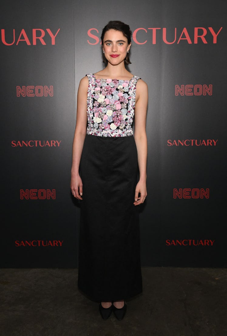 US actress Margaret Qualley arrives for the premiere of Zachary Wigon's "Sanctuary" at Metrograph in...