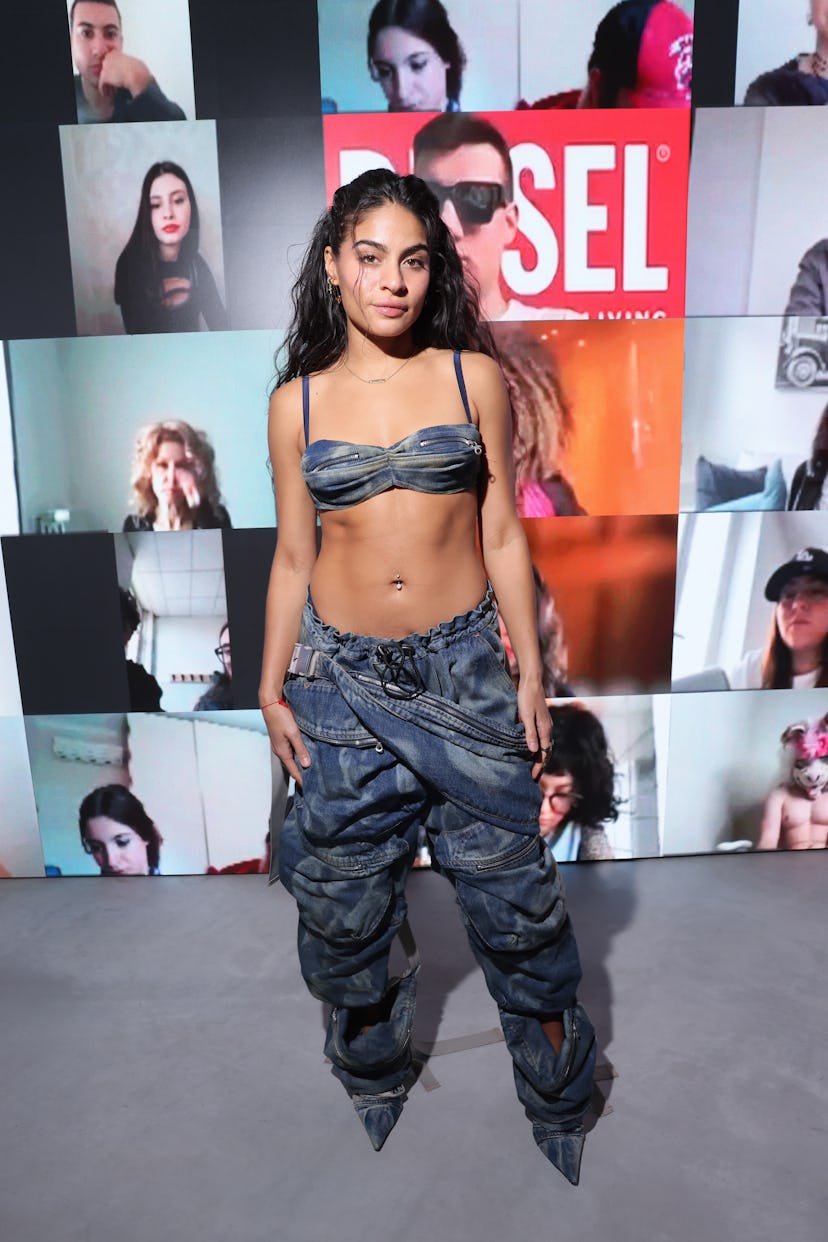 MILAN, ITALY - FEBRUARY 21: Jessie Reyez attends the Diesel fashion show during Milan Fashion Week W...