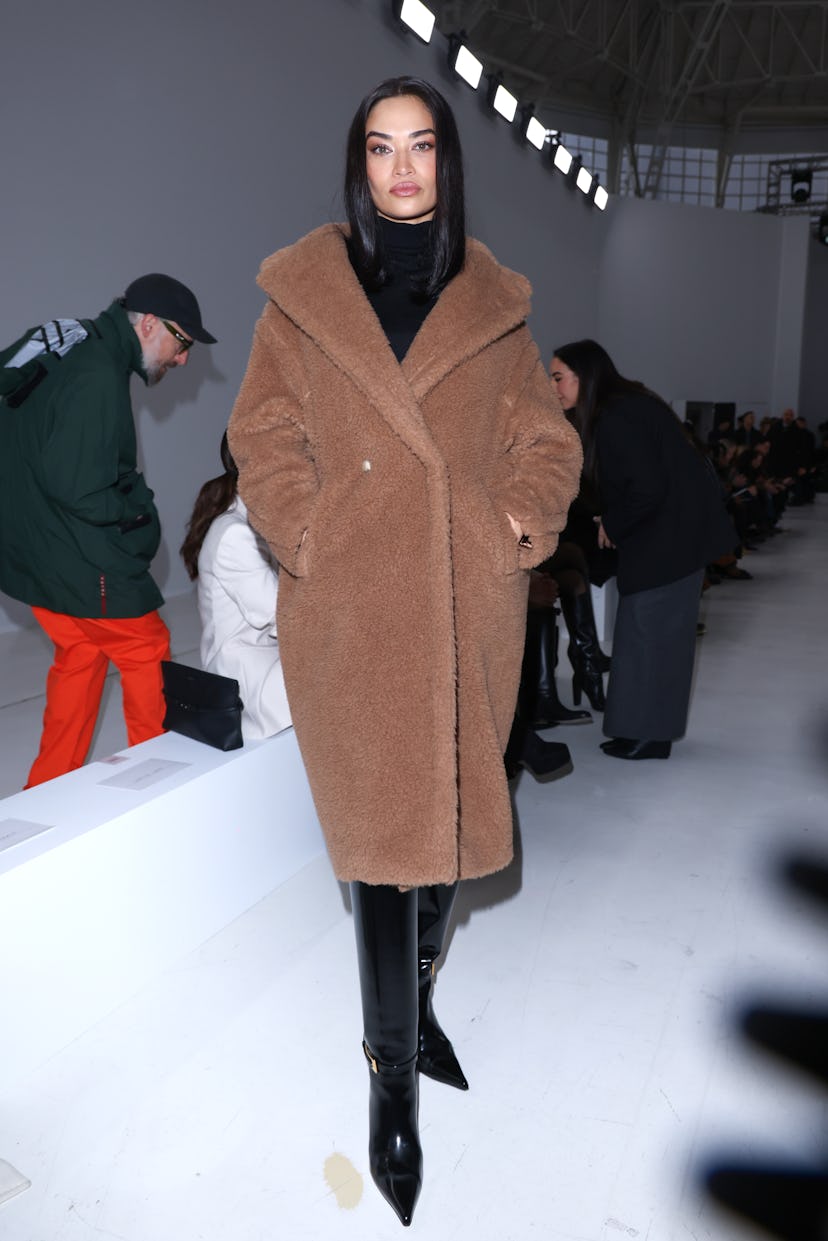 MILAN, ITALY - FEBRUARY 22: Shanina Shaik attends the Max Mara fashion show during the Milan Fashion...