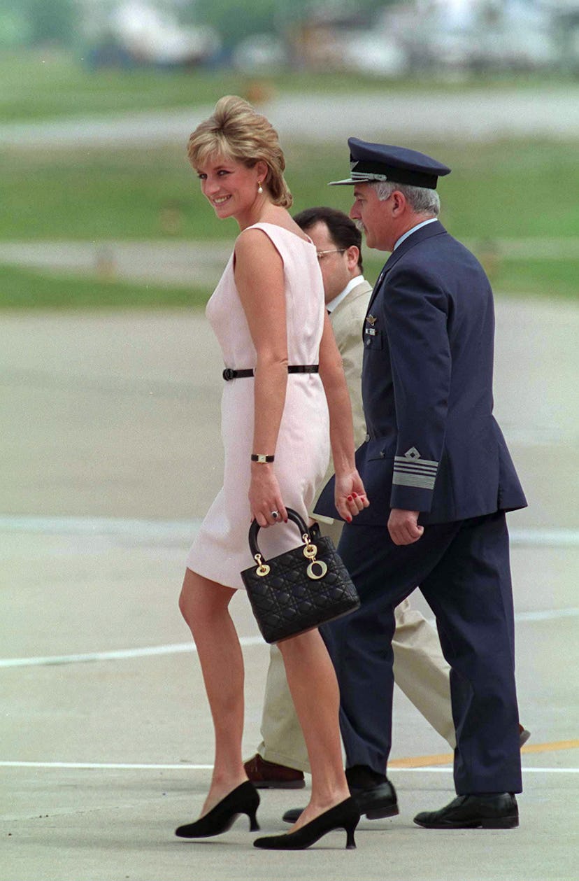 Princess Diana Of Wales landing at Buenos Aires Airport, Argentina. 