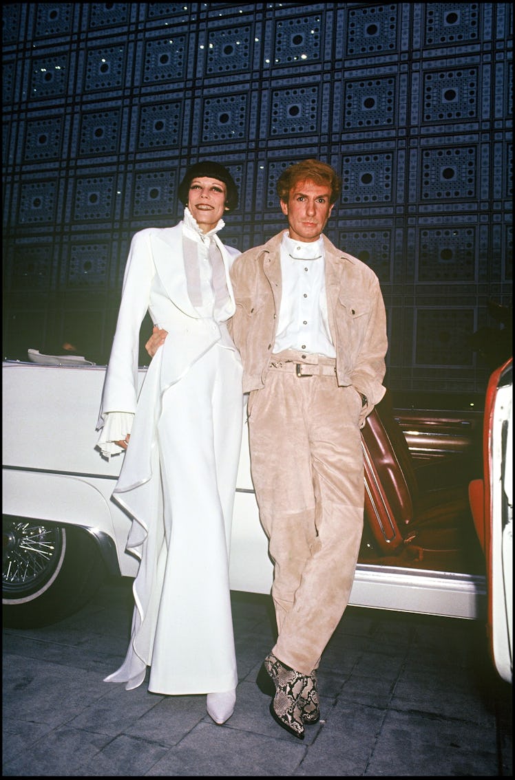 The fashion designer Claude Montana the day of his wedding with Wallis Franken in Paris - 1993.