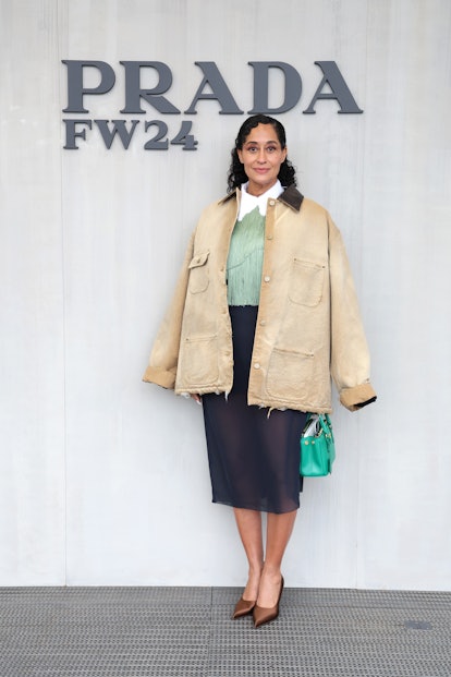 MILAN, ITALY - FEBRUARY 22: Tracee Ellis Ross attends the Prada Fall/Winter 2024 Womenswear fashion ...